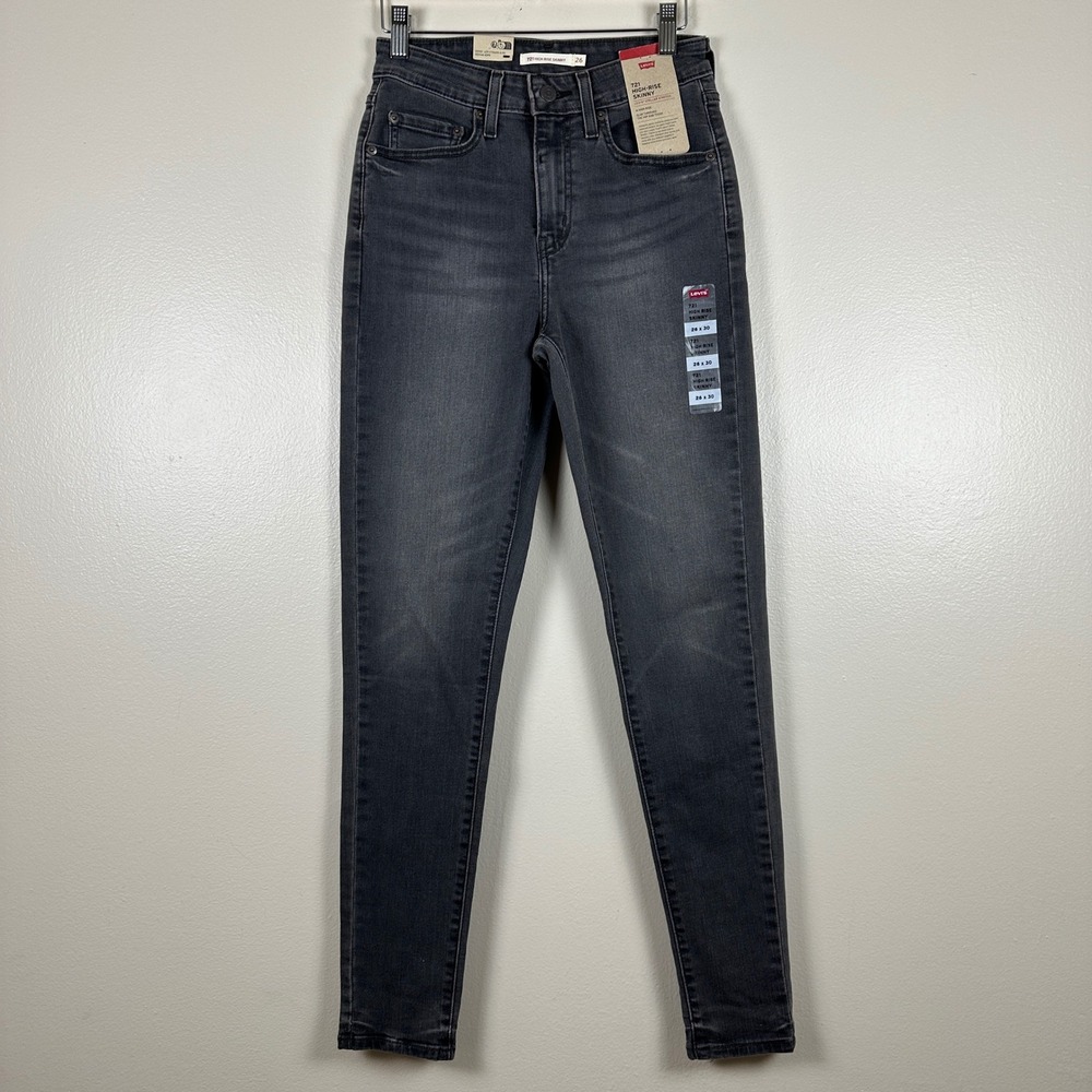 Levi's Women's 26x30 721 High Rise Skinny Jeans Gray Stellar Stretch NEW